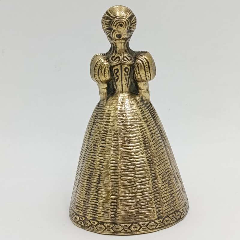 Vintage Brass Bell Lady with dress