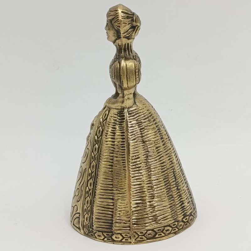 Vintage Brass Bell Lady with dress
