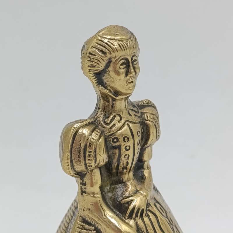 Vintage Brass Bell Lady with dress