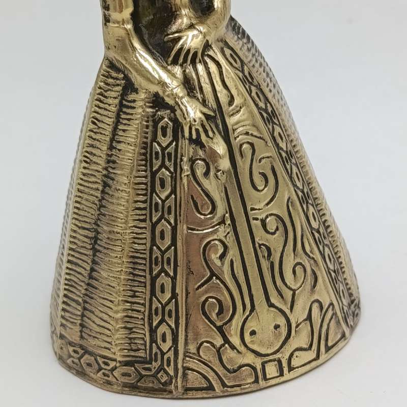 Vintage Brass Bell Lady with dress
