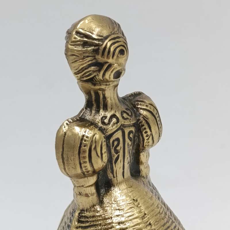 Vintage Brass Bell Lady with dress