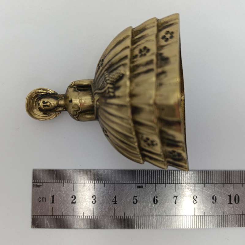 Vintage Brass Lady with dress bell