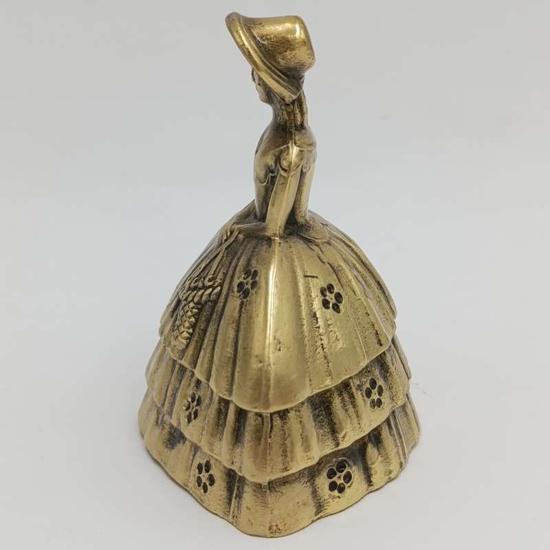Vintage Brass Lady with dress bell