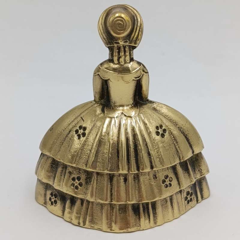 Vintage Brass Lady with dress bell
