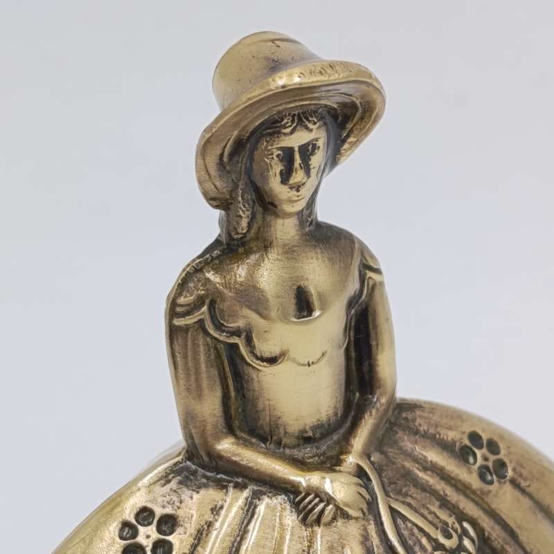 Vintage Brass Lady with dress bell