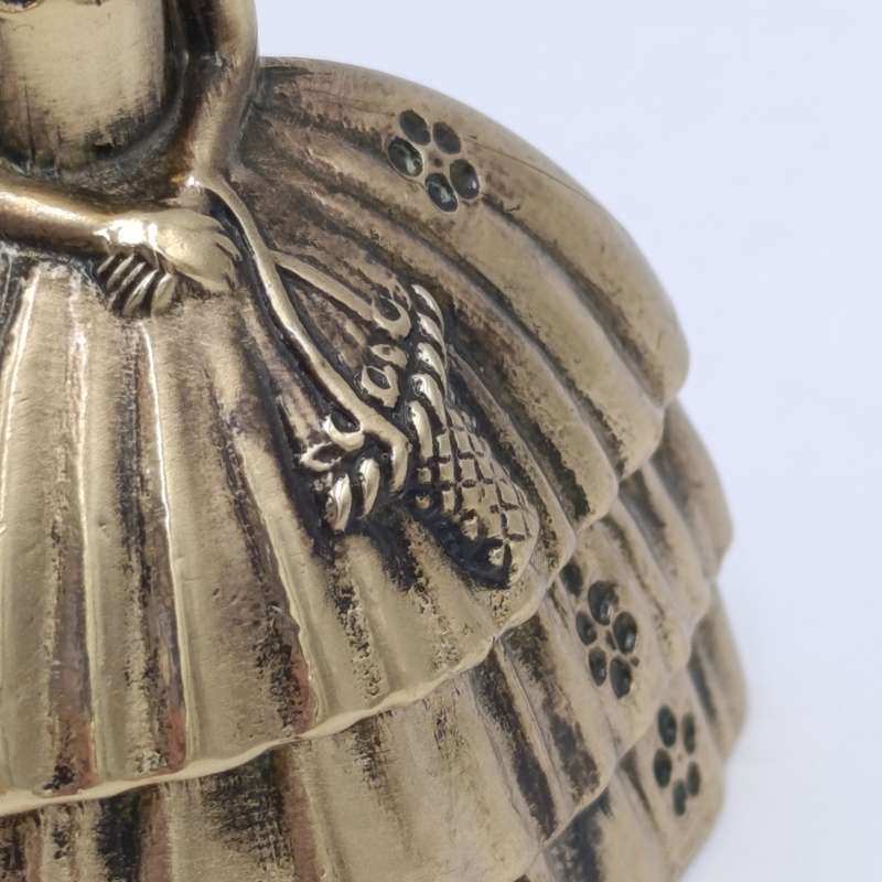 Vintage Brass Lady with dress bell
