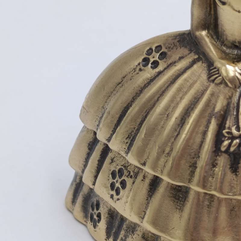 Vintage Brass Lady with dress bell