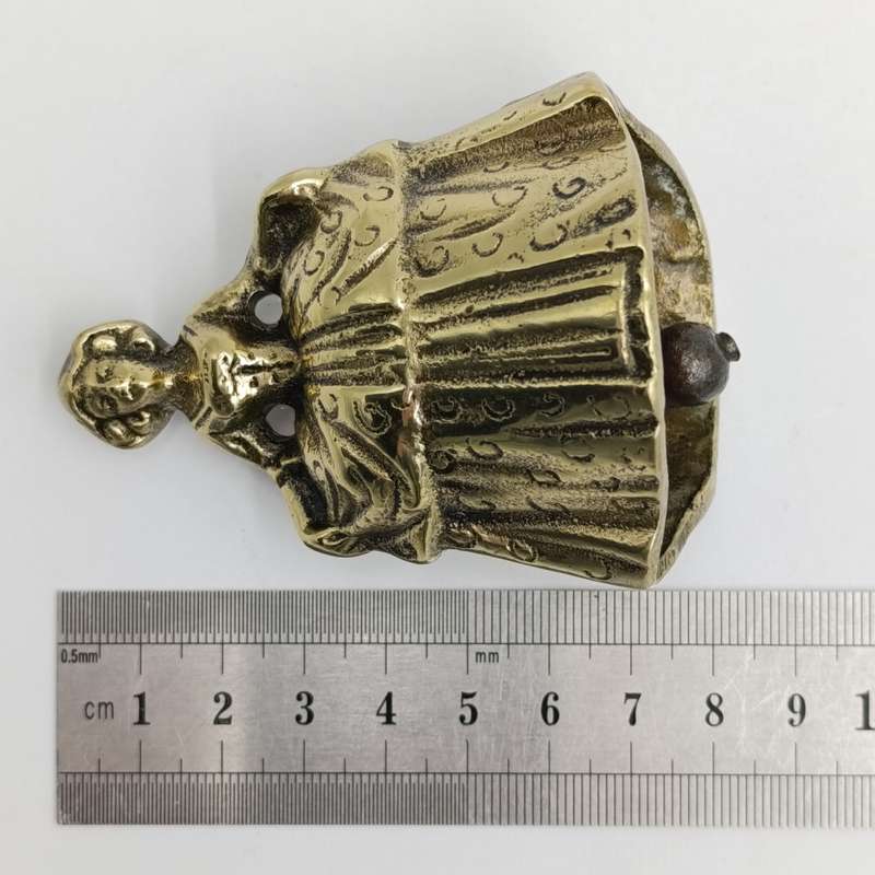 Vintage Brass Lady with dress bell