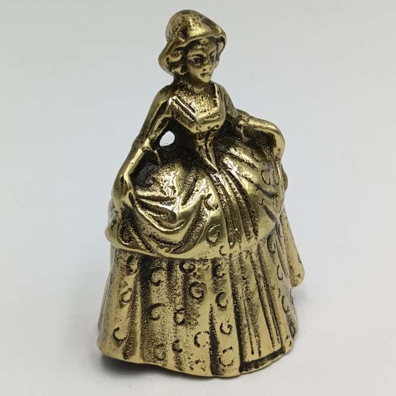 Vintage Brass Lady with dress bell