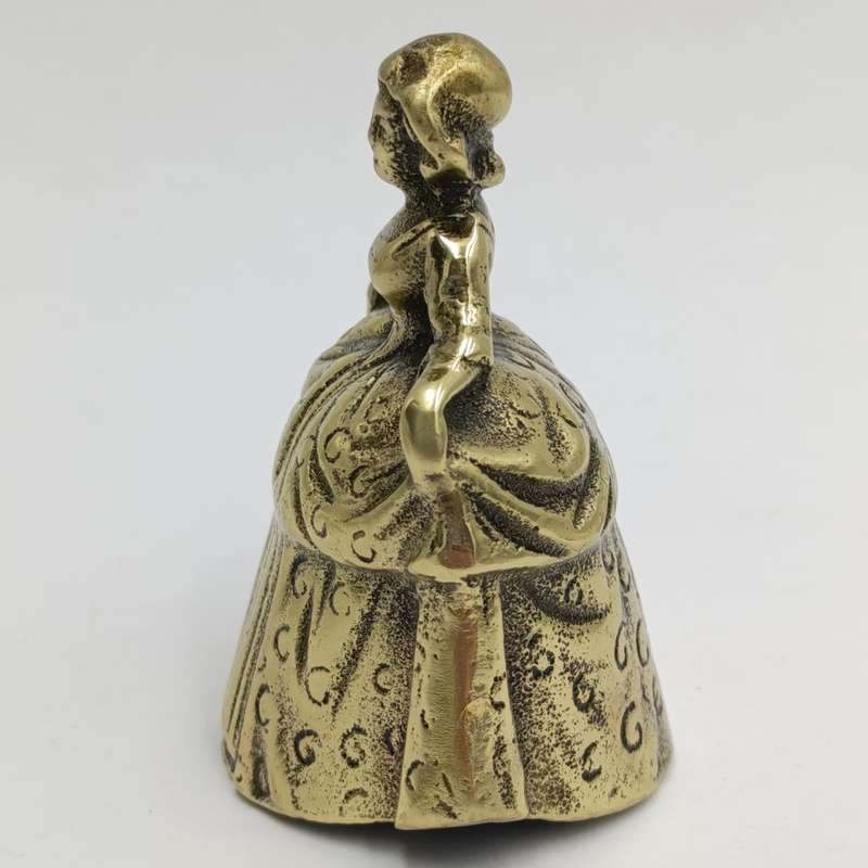 Vintage Brass Lady with dress bell