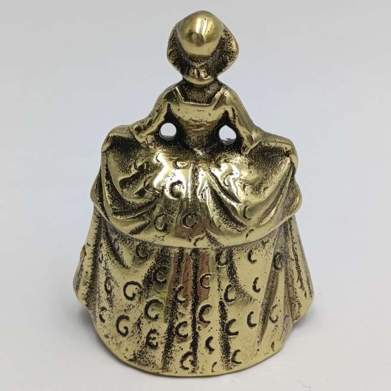 Vintage Brass Lady with dress bell