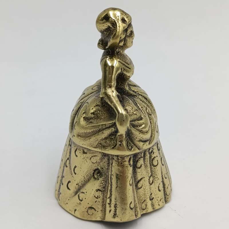 Vintage Brass Lady with dress bell