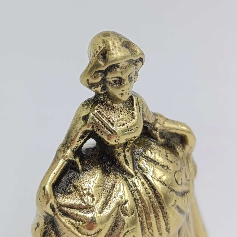 Vintage Brass Lady with dress bell