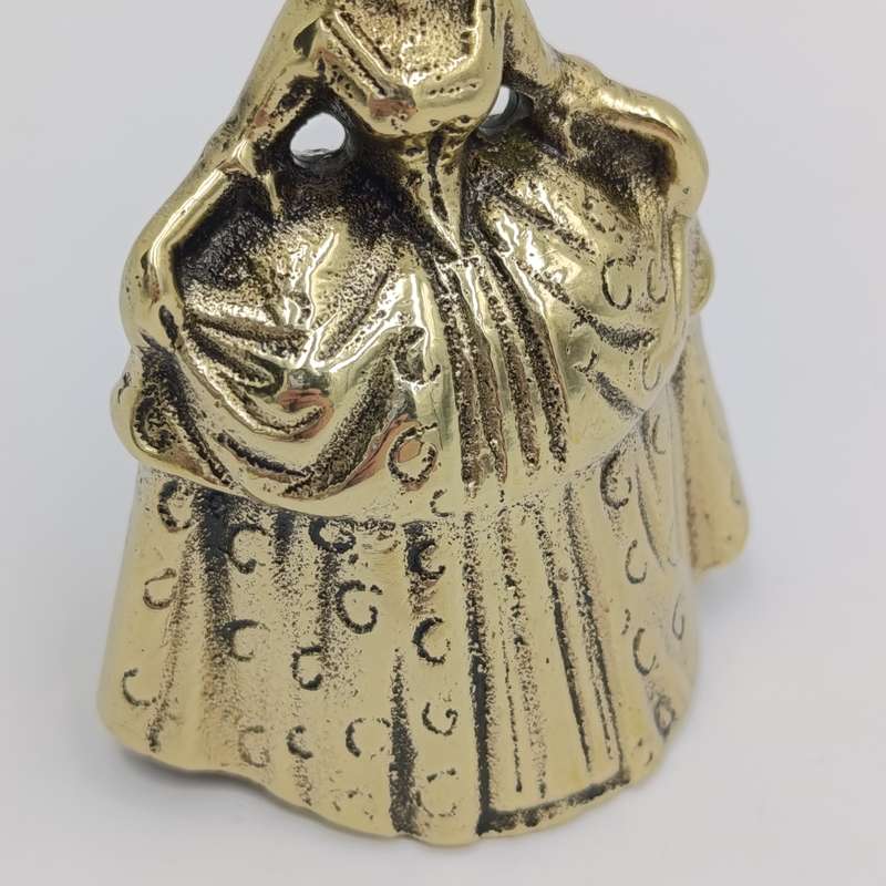 Vintage Brass Lady with dress bell
