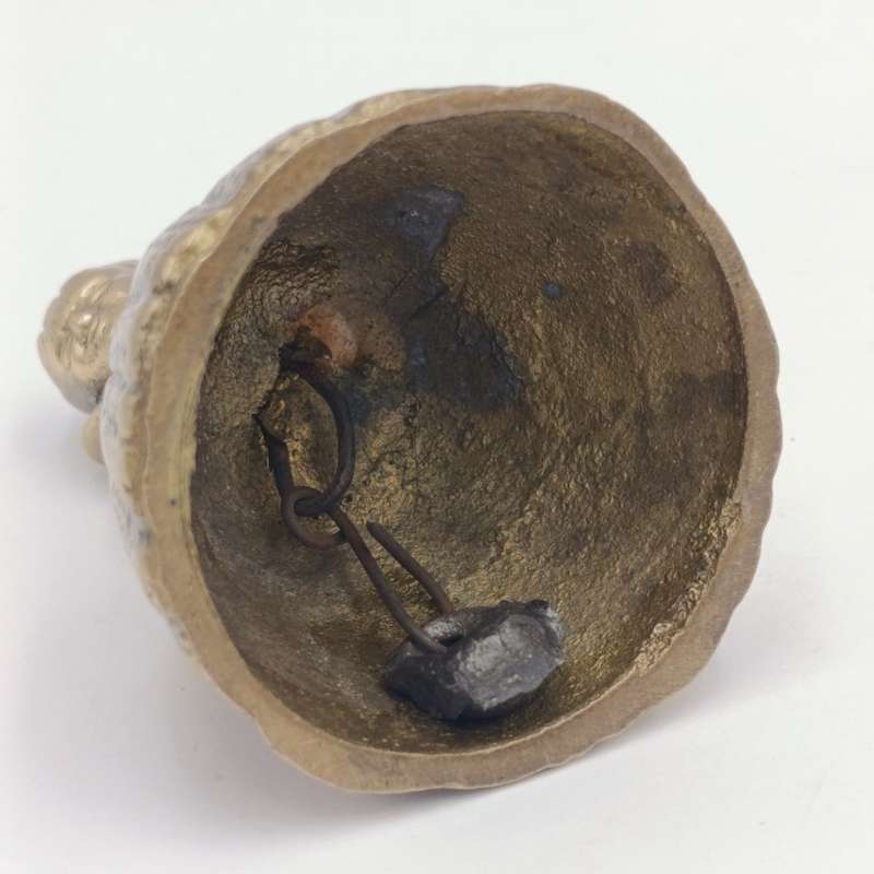 Vintage brass bell - lady with Victorian hoop skirt