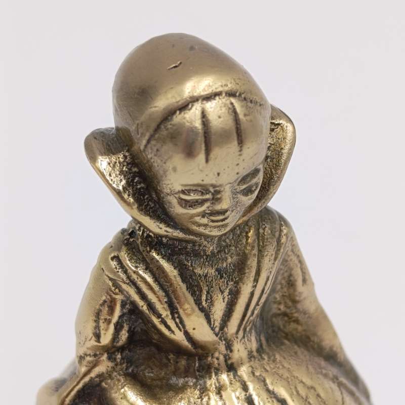 Vintage brass bell - lady with Victorian hoop skirt