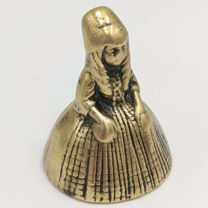 Vintage Brass Bell Lady with dress