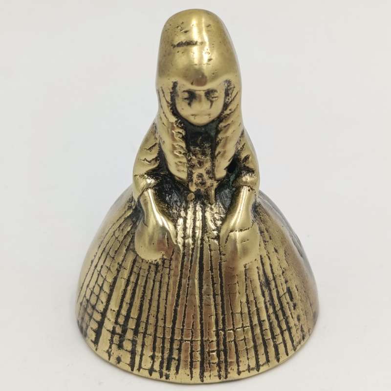 Vintage Brass Bell Lady with dress