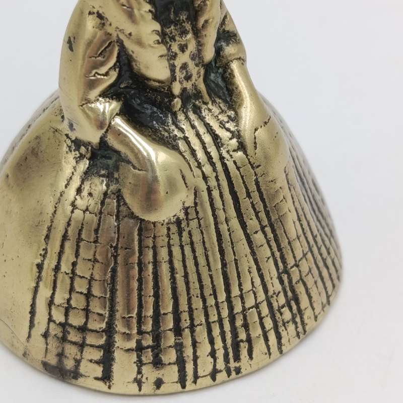 Vintage Brass Bell Lady with dress
