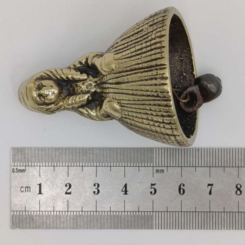 Vintage Brass Bell Lady with dress