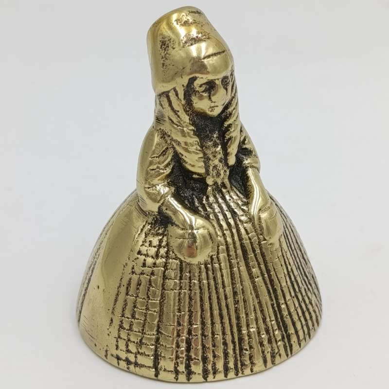 Vintage Brass Bell Lady with dress