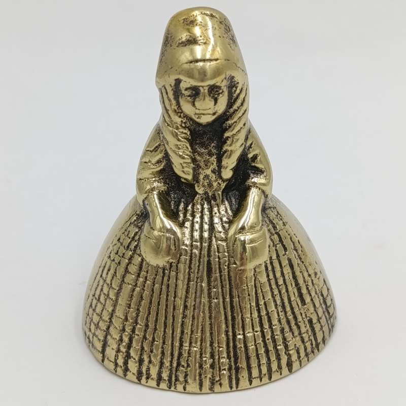 Vintage Brass Bell Lady with dress
