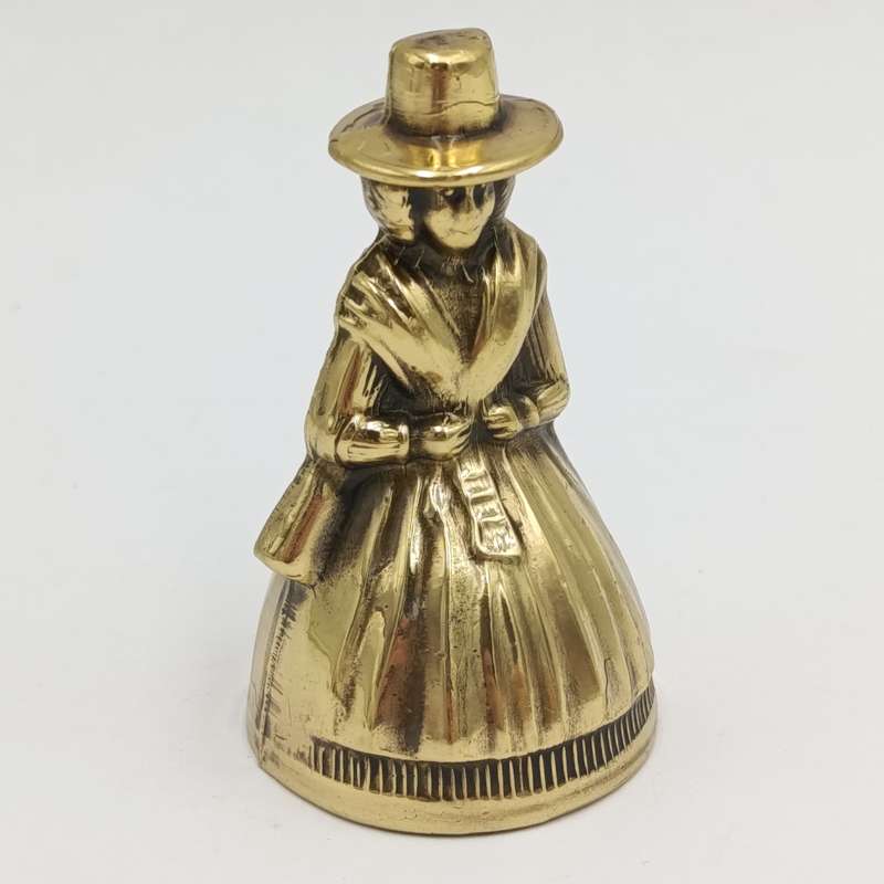Vintage Brass Lady with dress bell