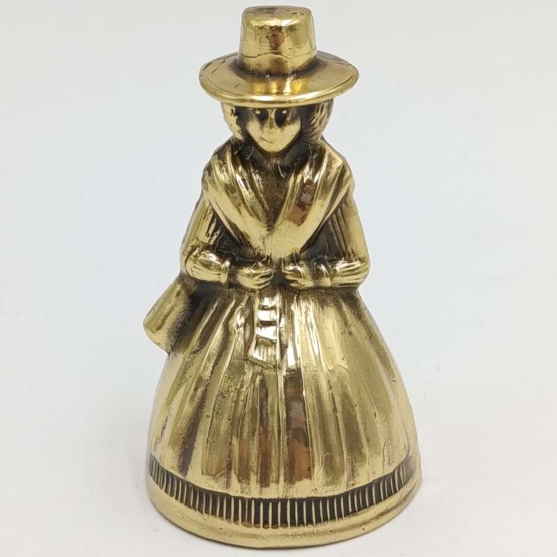 Vintage Brass Lady with dress bell