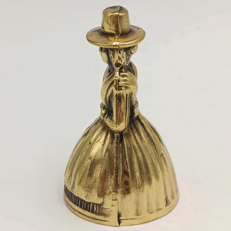 Vintage Brass Lady with dress bell