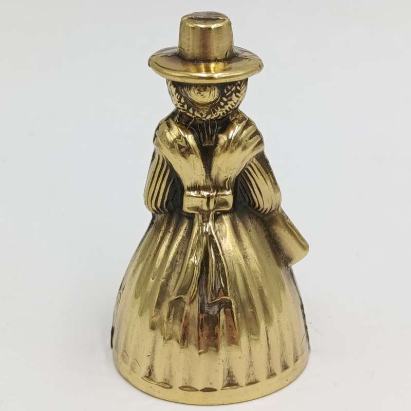 Vintage Brass Lady with dress bell
