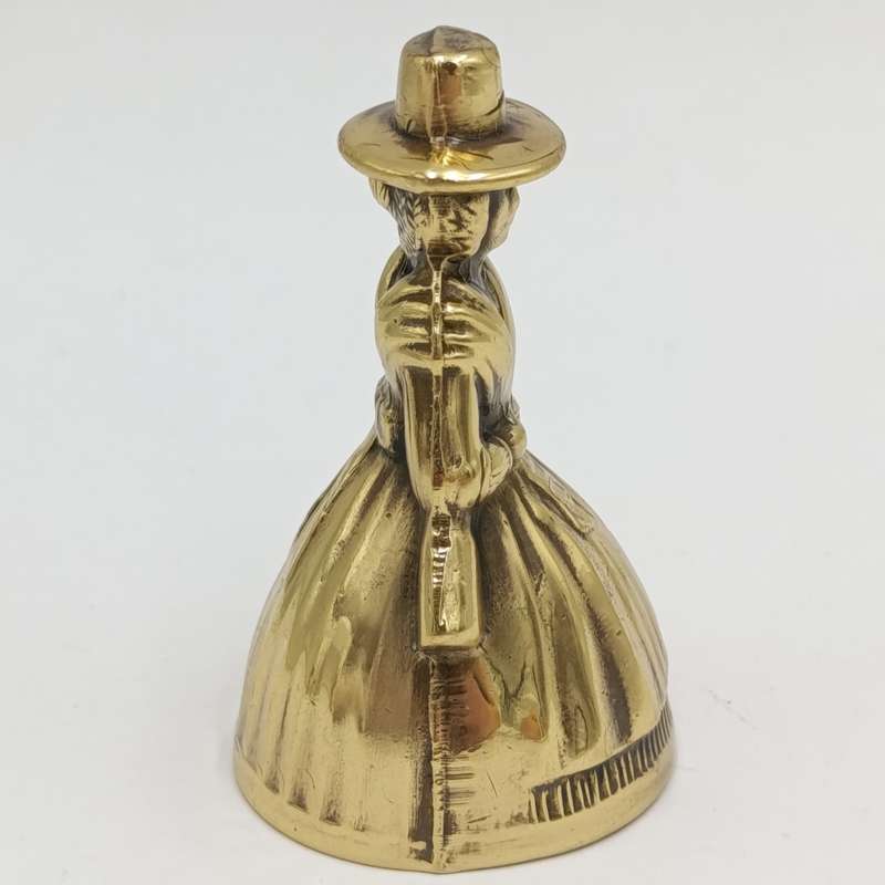 Vintage Brass Lady with dress bell