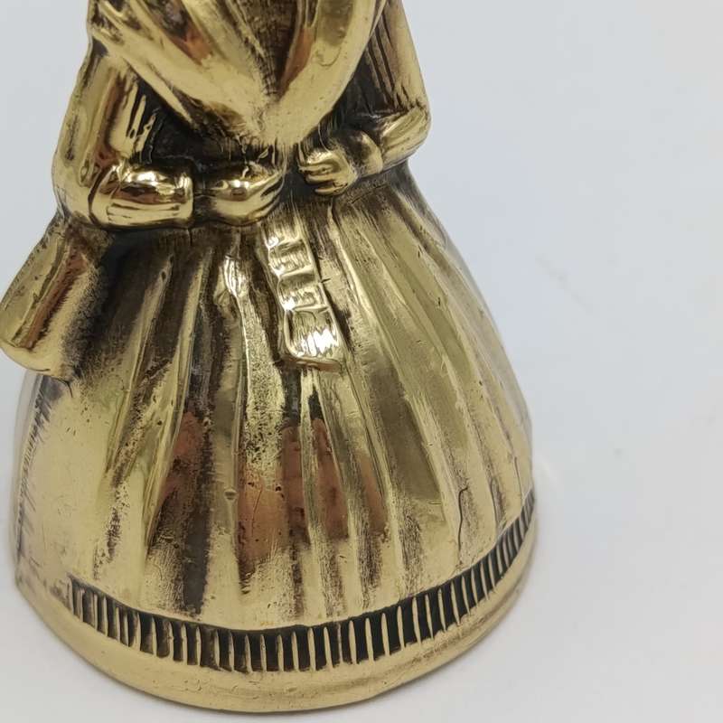 Vintage Brass Lady with dress bell