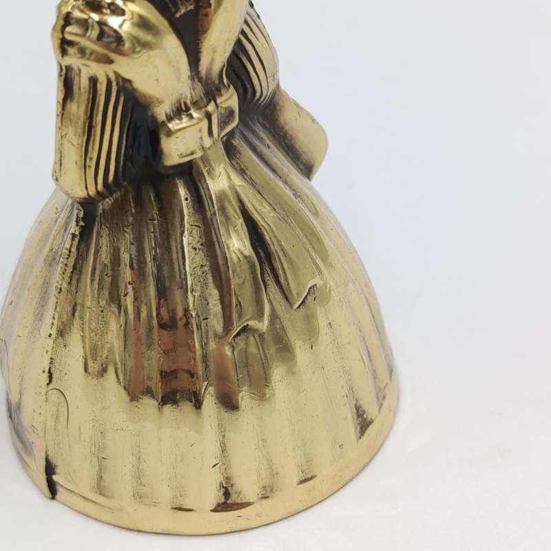Vintage Brass Lady with dress bell