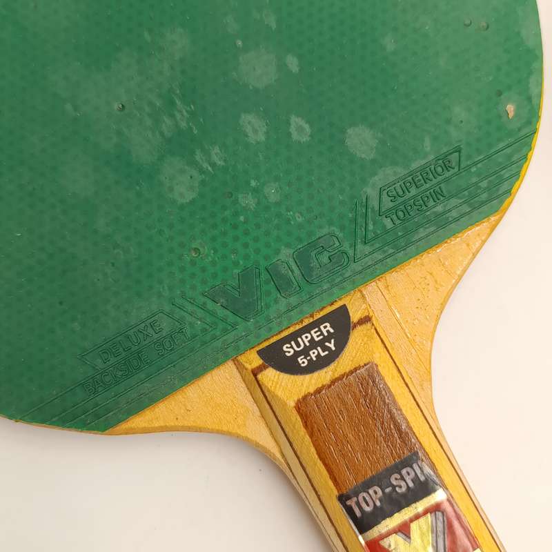 Pair of vintage Vic Top-Spin table tennis bats