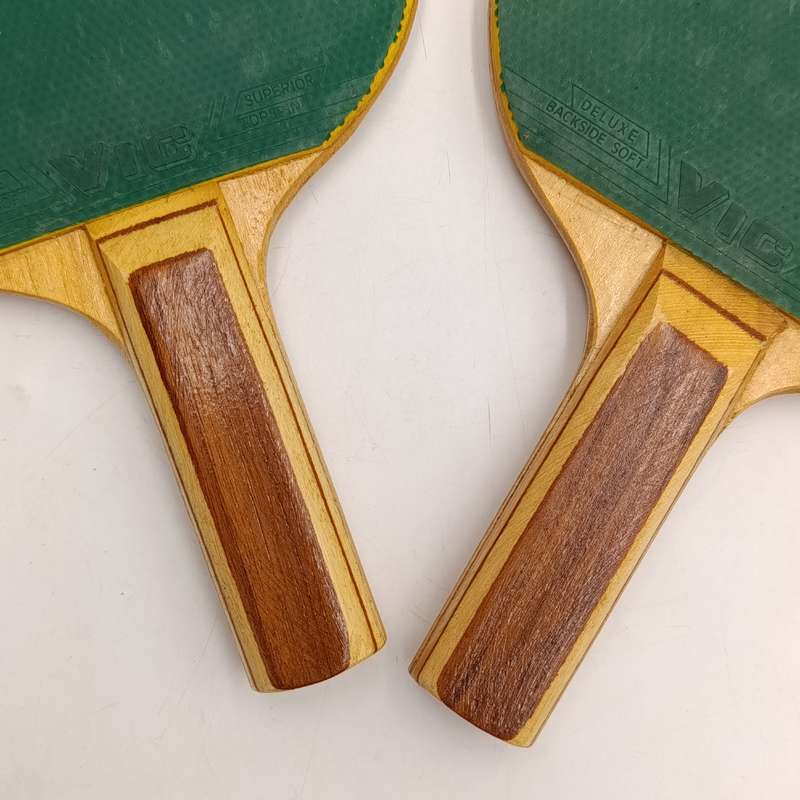 Pair of vintage Vic Top-Spin table tennis bats
