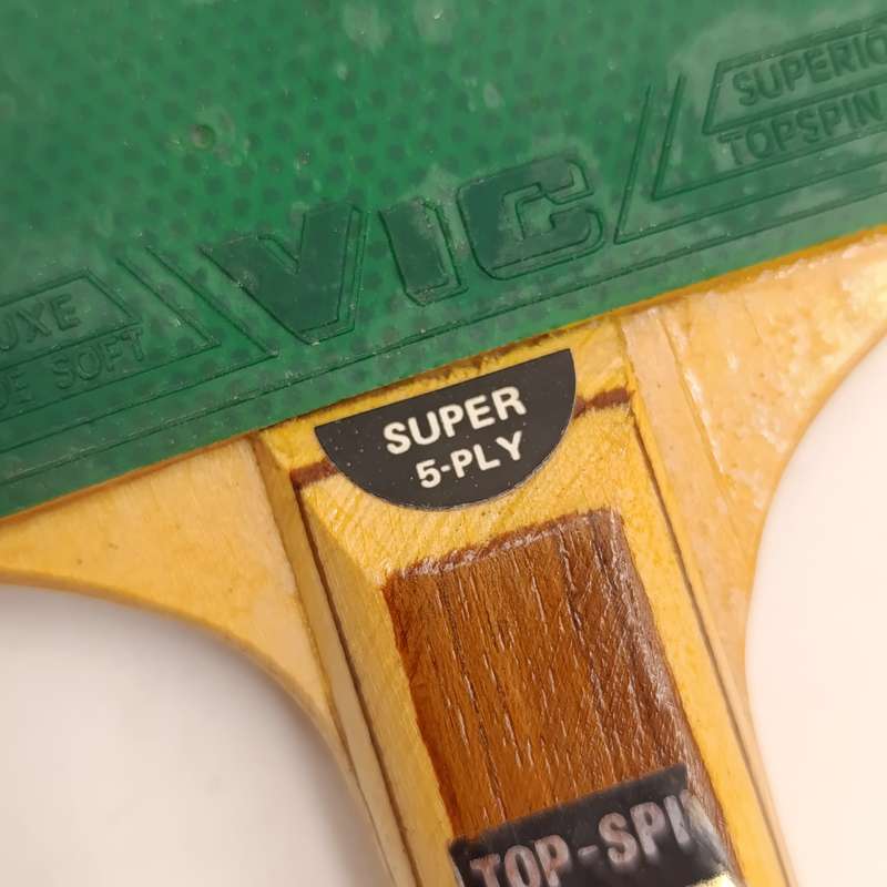 Pair of vintage Vic Top-Spin table tennis bats