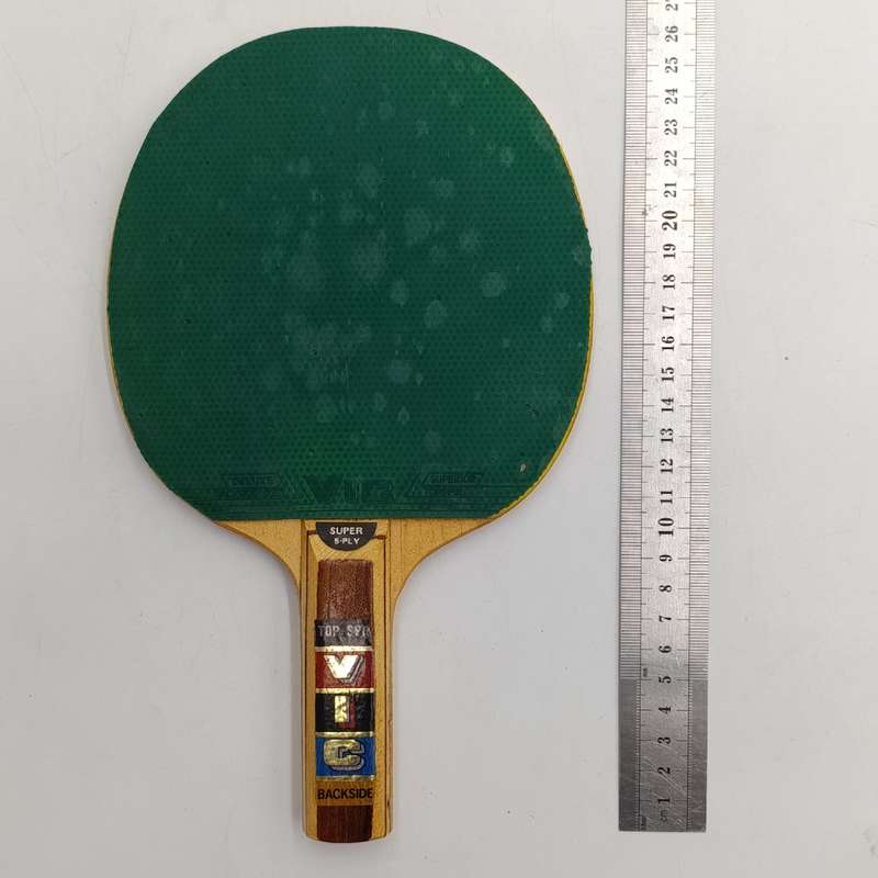 Pair of vintage Vic Top-Spin table tennis bats