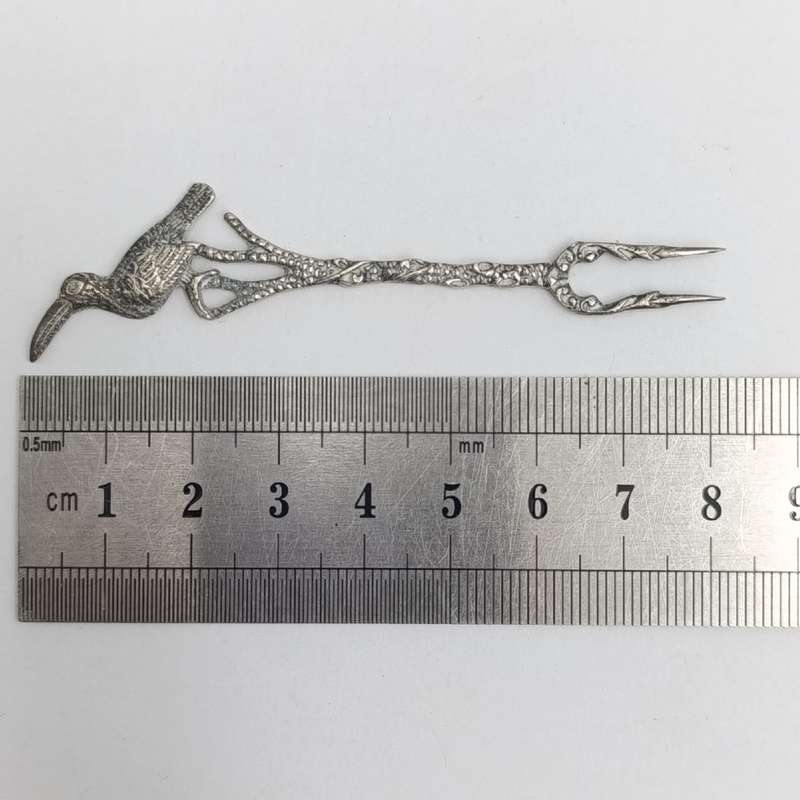 Set of 6 vintage 835 Brasilian silver pickle forks - weighs 24,0 grams