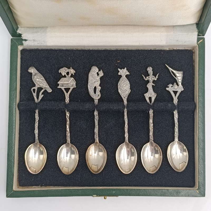 Set of 6 vintage 835 Brasilian silver coffee spoons - weighs 28,7 grams
