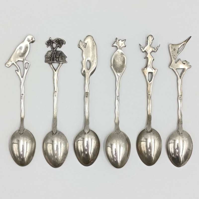 Set of 6 vintage 835 Brasilian silver coffee spoons - weighs 28,7 grams