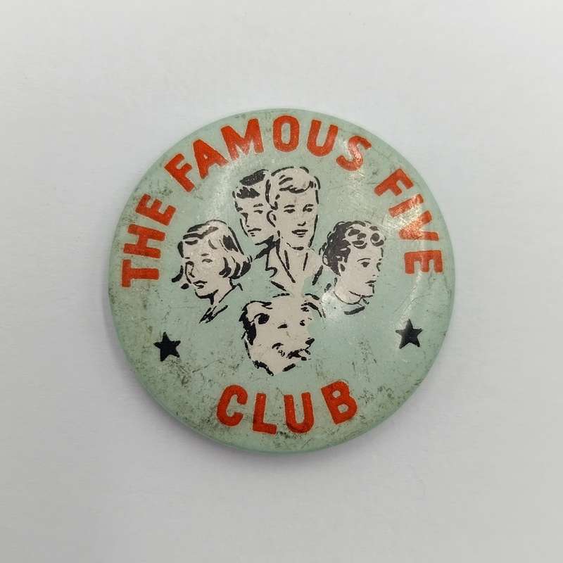 Vintage The Famous Five club tinnie lapel badge