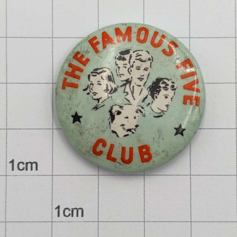 Vintage The Famous Five club tinnie lapel badge