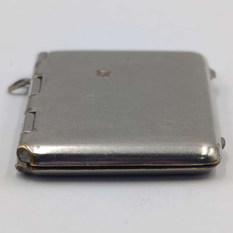 Vintage nickleplated stamp holder case