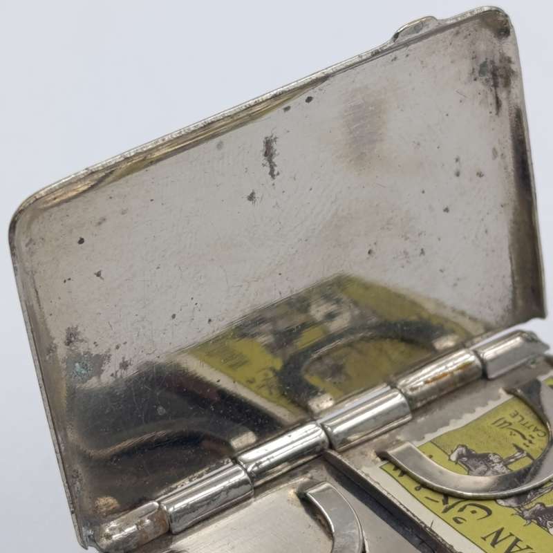 Vintage nickleplated stamp holder case