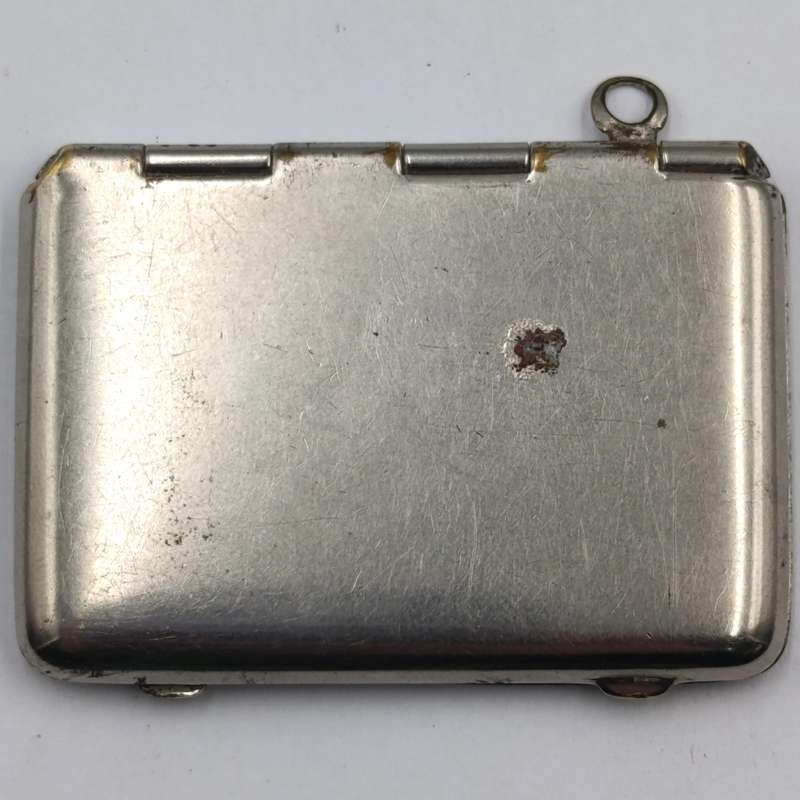 Vintage nickleplated stamp holder case