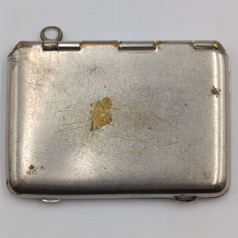 Vintage nickleplated stamp holder case