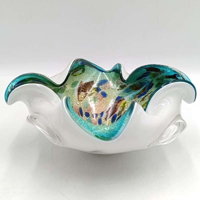 Beautiful Murano glass multi-color Tutti Frutti Sweets dish