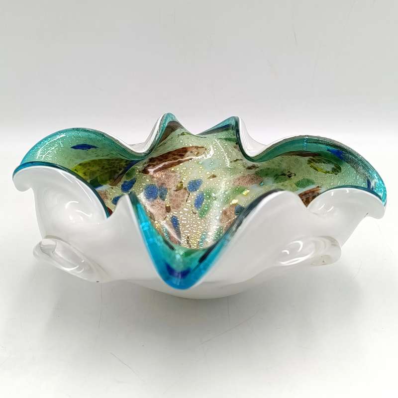 Beautiful Murano glass multi-color Tutti Frutti Sweets dish