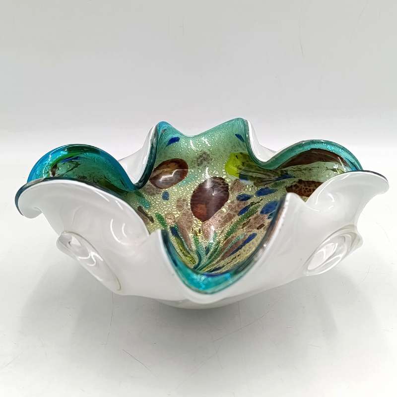 Beautiful Murano glass multi-color Tutti Frutti Sweets dish