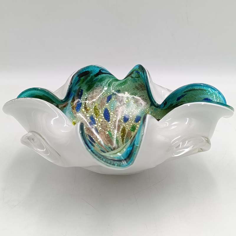 Beautiful Murano glass multi-color Tutti Frutti Sweets dish